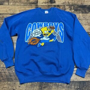 Vintage The Simpsons Bart Simpson Cowboys Reprint Graphic Sweatshirt‎ Large